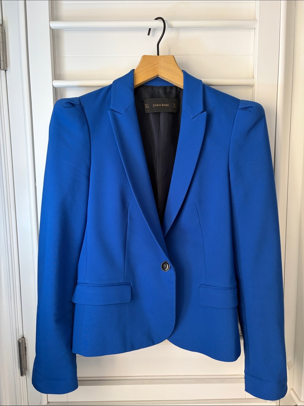 Zara Electric Blue Single-Button Tailored Blazer